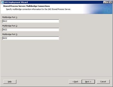 SAS Deployment Wizard Specify Configuration Information dialog box