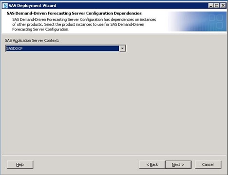 SAS Deployment Wizard Specify Configuration Information dialog box