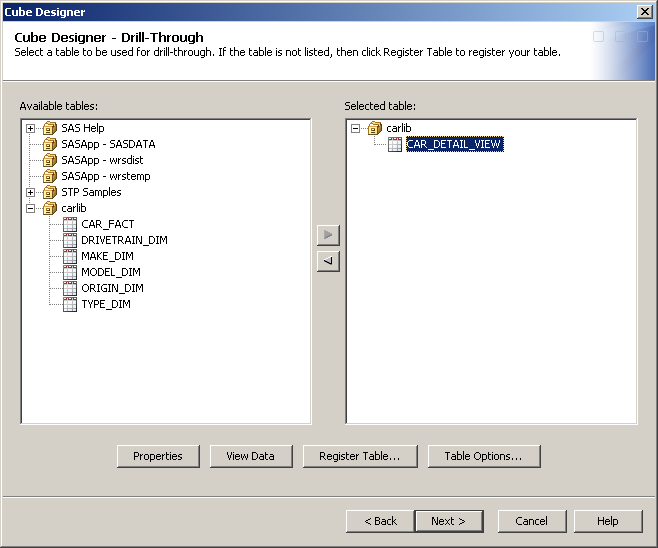 Figure showing the Cube Designer wizard