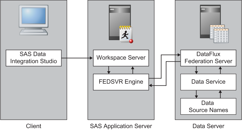 DataFlux Federation Server library topology