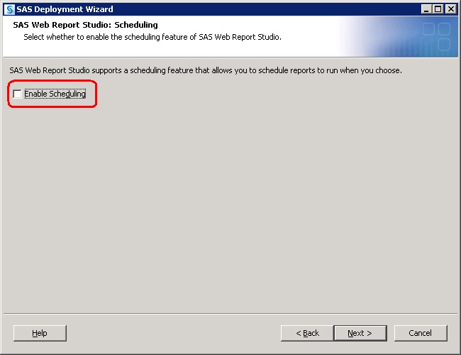 SAS Web Report Studio: Scheduling