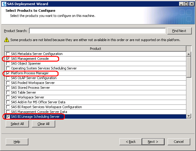 Select Products to Configure