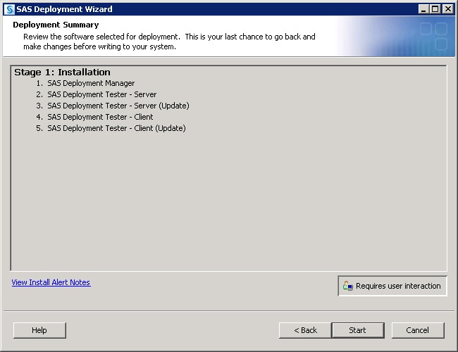 Deployment Summary page