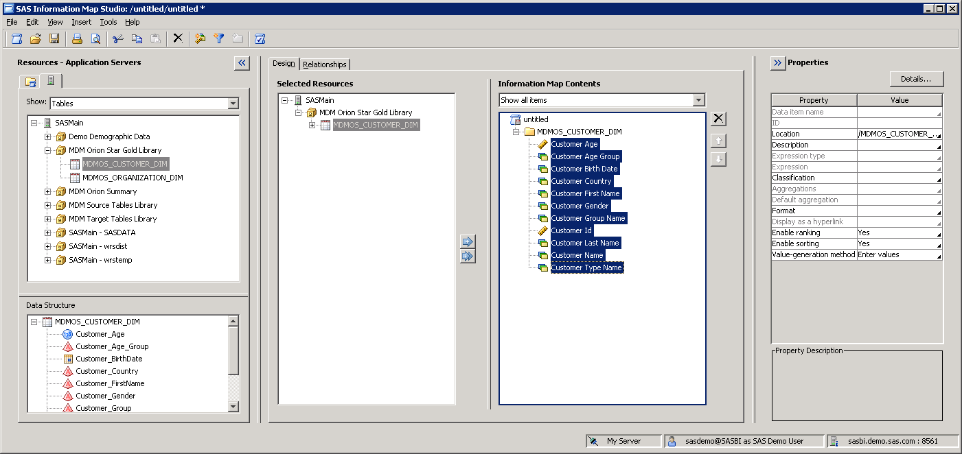 SAS Information Map Studio