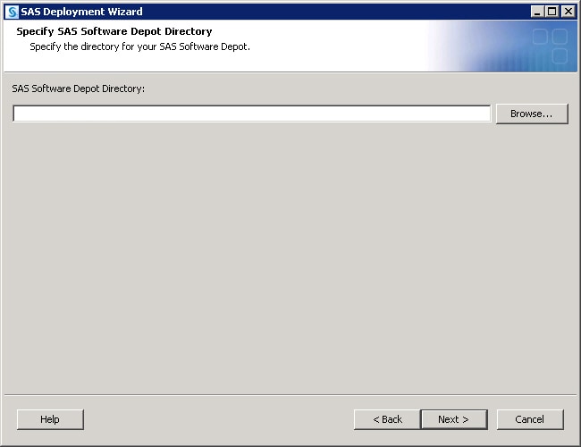 SAS Deployment Wizard depot directory page
