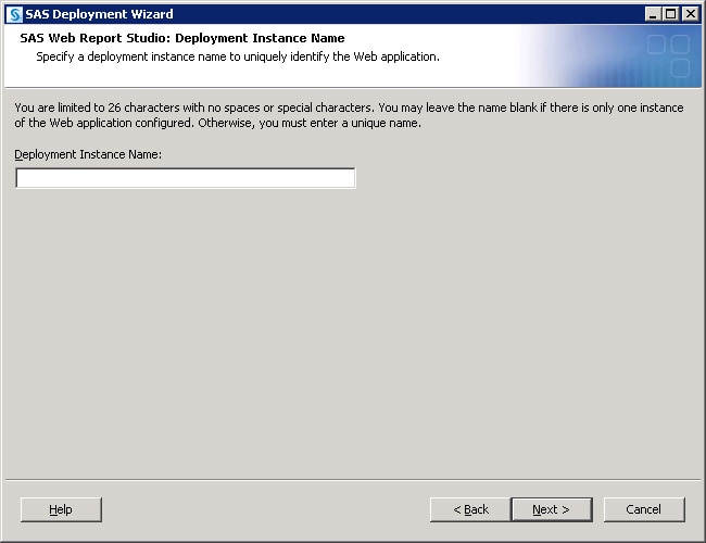 SAS Deployment Wizard deployment instance name