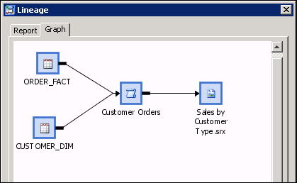 Example of a BI Lineage graph