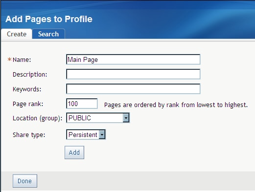 Add Pages to Profile