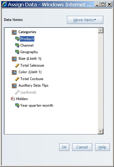 Assign Data Dialog Box for Tile Charts