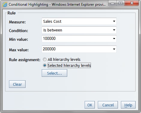 Conditional Highlighting for Values between a Minimum and a Maximum Value