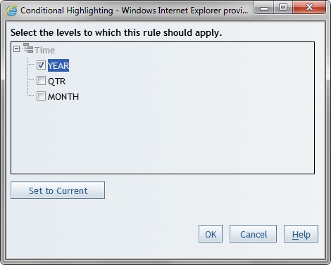 Conditional Highlighting Dialog Box for Select Levels