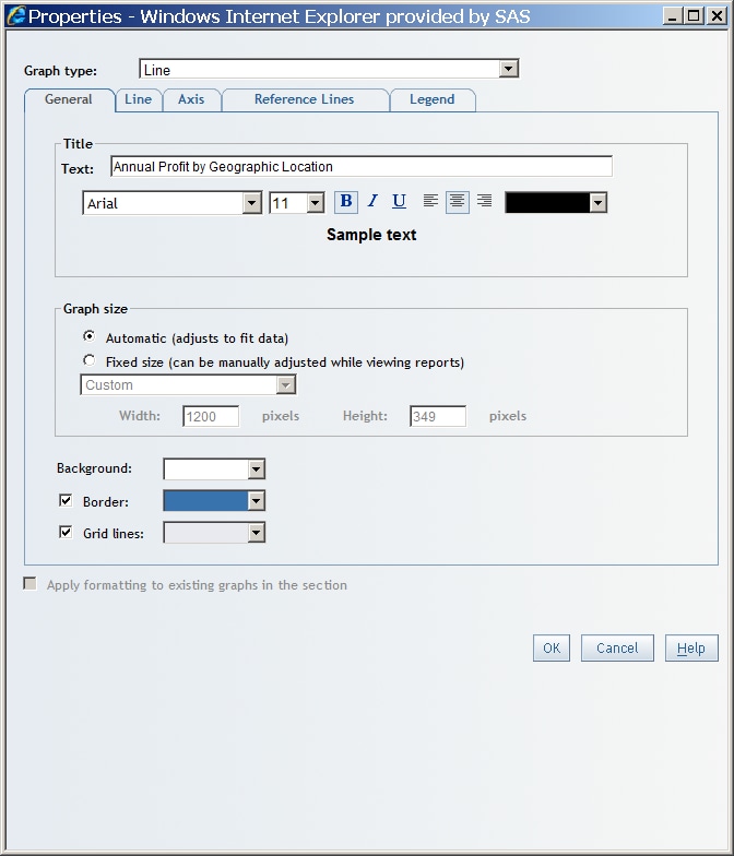 Properties Dialog Box for Graphs