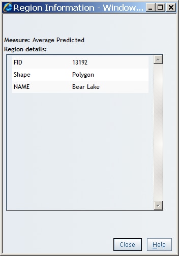 Region Information for a Geographical Map