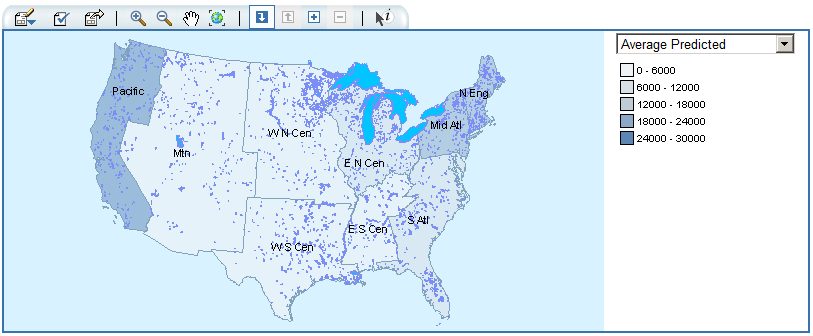 A Geographical Map Based on a Geographic Hierarchy That Contains U.S. Census Data