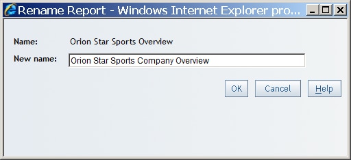 Rename Report Dialog Box