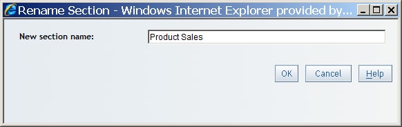 Rename Section Dialog Box