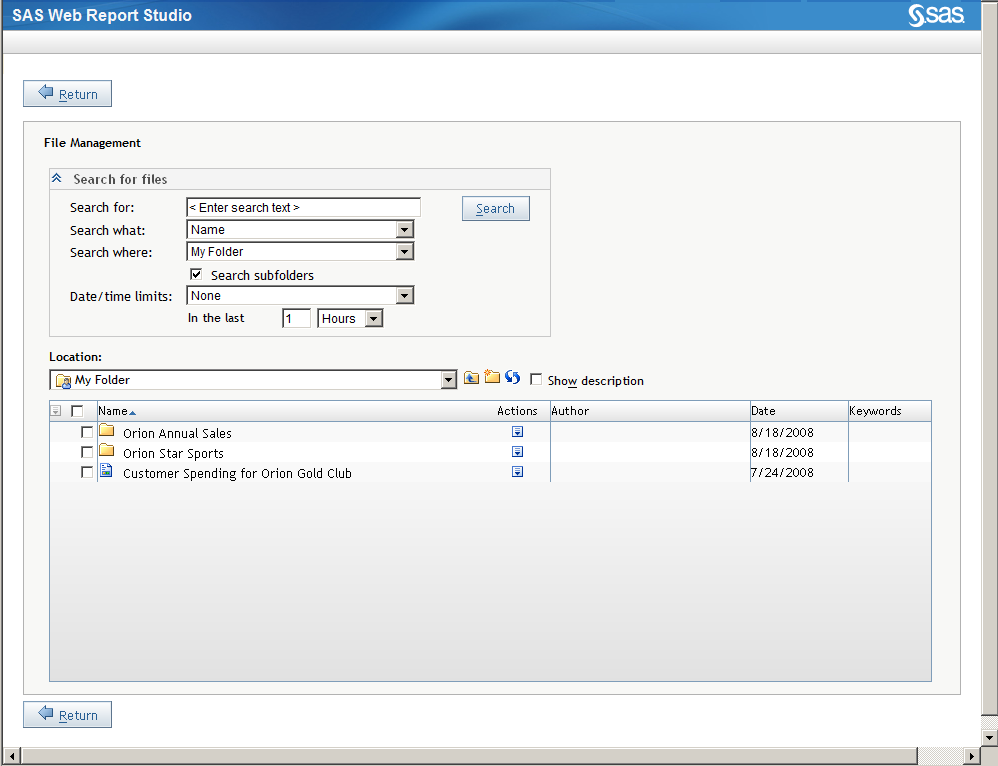 File Management window