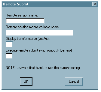 Remote Submit Dialog Box