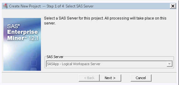 Select a SAS Server window