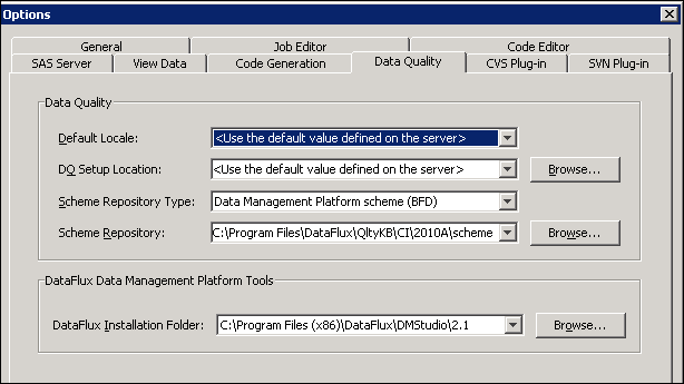 Data Quality Tab