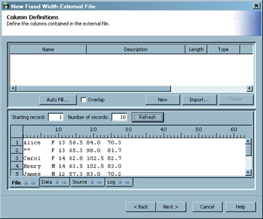 Sample Fixed-Width Data on the File Tab