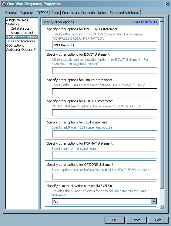 One-Way Frequency Options