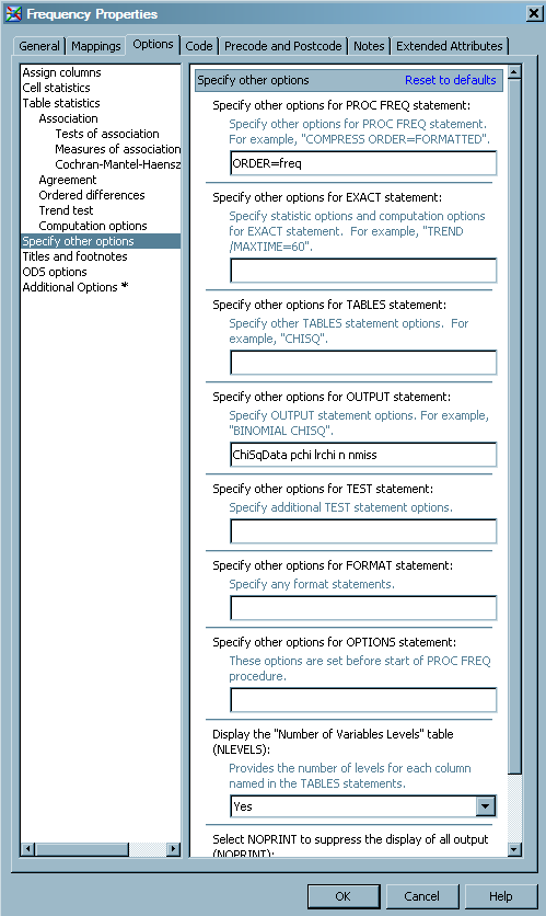 Frequency Options