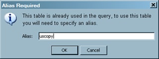 Self-Join Alias Dialog Box