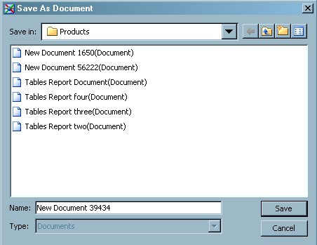 Save As Document Dialog Box