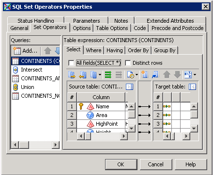 SELECT Statement for a Table