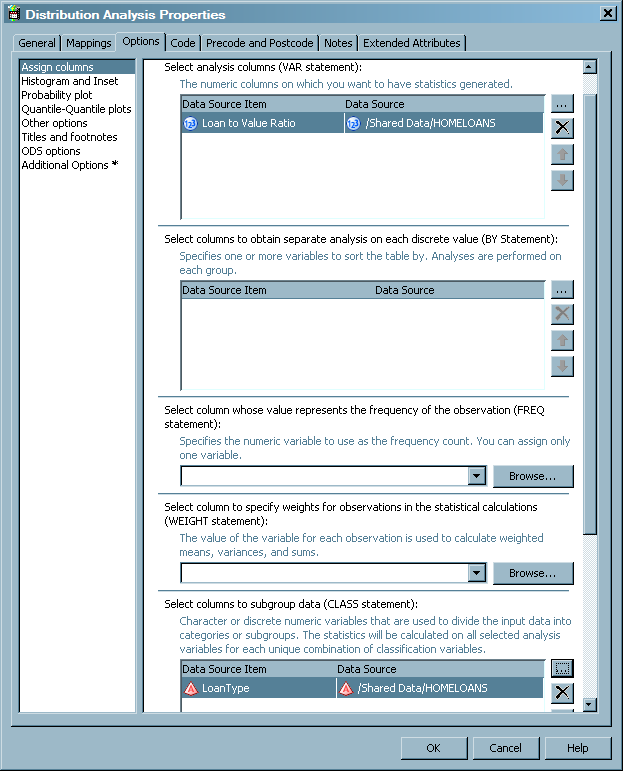 Sample Options Properties