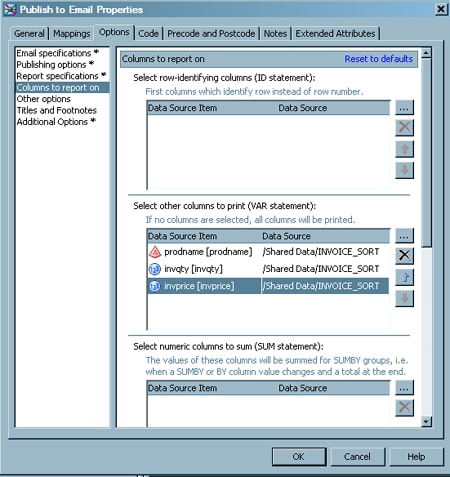 Sample Options Properties