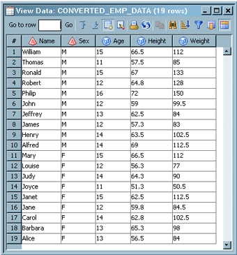 Output from the Sample Job