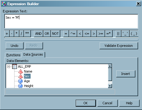 Row Selection Tab with Male Employees 2 Selection Criteria