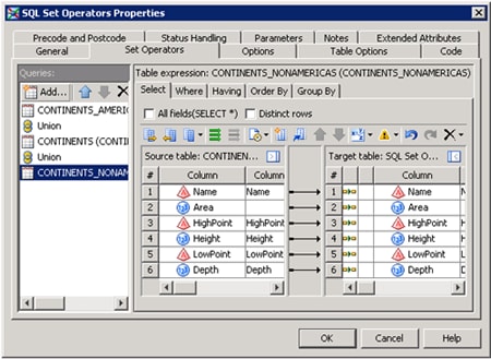 SQL Set Operators Tables