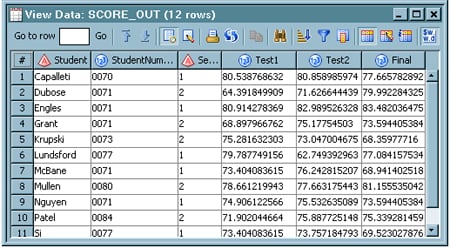 Output for Standardize Transformation