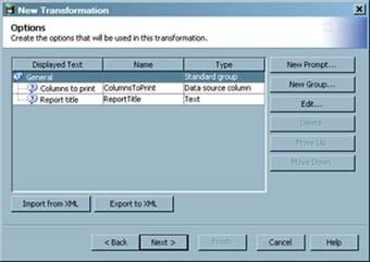 Completed Options Page