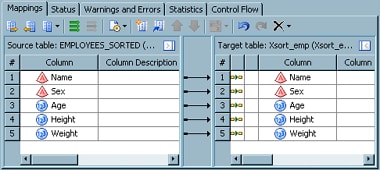 XML Writer Mapping Tab