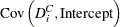 $\displaystyle \mr {Cov}\left(D_\mi {i} ^{C},\mr {Intercept}\right)  $