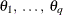 $\theta _{1}, \;  \ldots , \;  \theta _{q}$