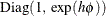 $\displaystyle  \mr {Diag} (1, \;  \exp (h \phi )) \nonumber  $