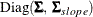 $\mr {Diag}(\pmb {\Sigma }, \;  \pmb {\Sigma }_{slope})$