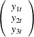 $\displaystyle  \left( \begin{array}{r} y_{1t} \\ y_{2t} \\ y_{3t} \\ \end{array} \right)  $