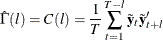 \[  \hat\Gamma (l) = C(l) =\frac{1}{T} \sum _{t=1}^{T-l}{{\tilde{\mb {y}} }_{t}{\tilde{\mb {y}} }’_{t+l}}  \]