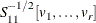 $\displaystyle  S_{11}^{-1/2} [v_1,\ldots ,v_ r]  $