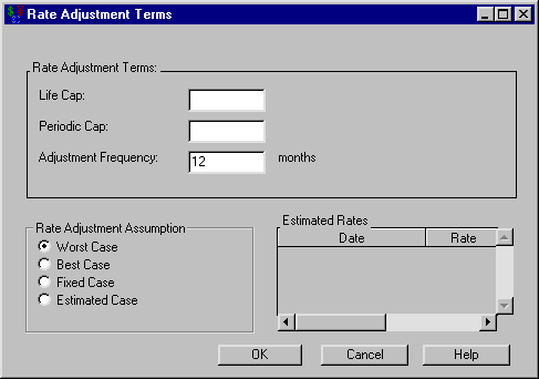 Rate Adjustment Terms Dialog Box