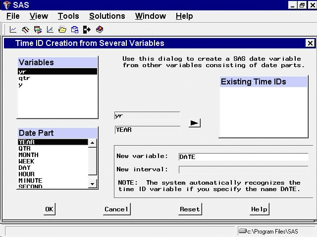 Specifying the ID Variable for Years