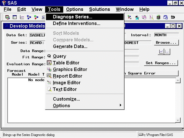 Selecting Series Diagnostics