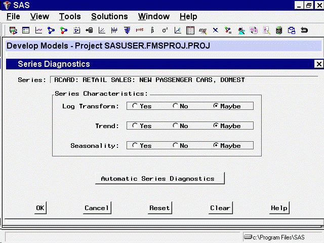 Series Diagnostics Window