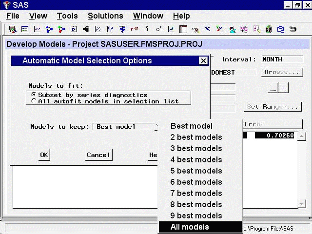 Selecting Number of Automatic Fit Models to Keep